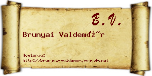 Brunyai Valdemár névjegykártya